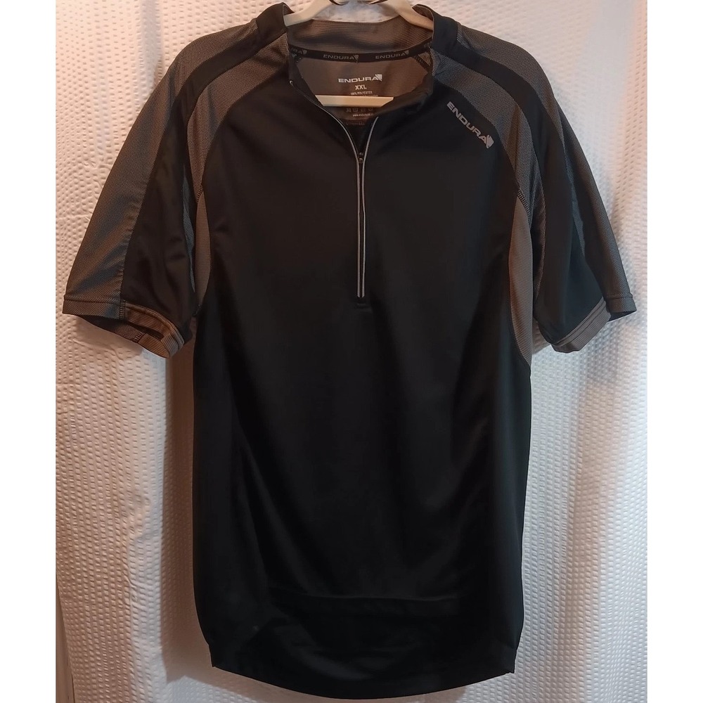 Endura 1/2 Zip Cycling Jersey Womens Size XXL Black Grey Breathable Short Sleeve